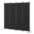 VEVOR Pregrada za sobu, 4 panela, sklopiva, 228x45x172,5 cm, crna