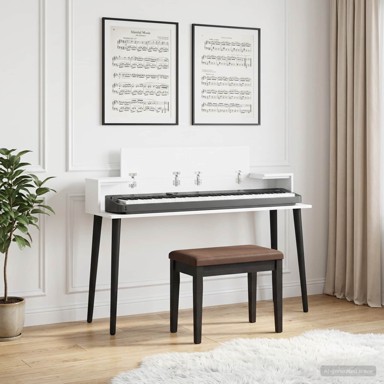 Studio radni stol, 110 x 36 x 19,5 cm, bijela