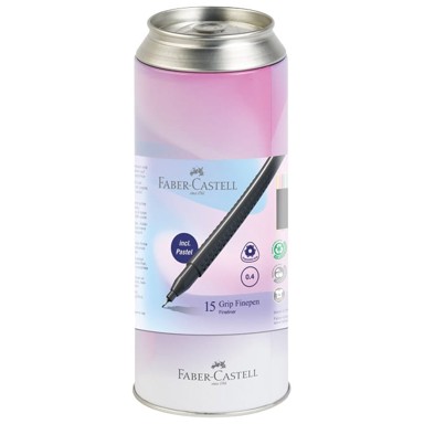 FABER-CASTELL Flomaster Fineliner Grip, 15 boja, metalna kutija, sortirano