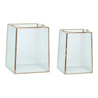 HÜBSCH Staklena lanterna 2 kom (visina 31 cm) Ripple 