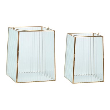HÜBSCH Staklena lanterna 2 kom (visina 31 cm) Ripple 