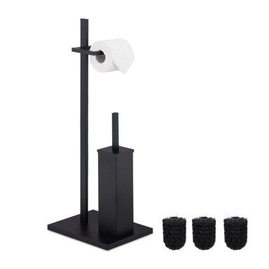 NORTHIX Samostojeći WC set, mat metal, 3 zamjenjive glave četke
