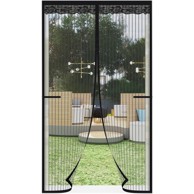 NIKCORP Magnetna mreža protiv komaraca za balkonska i terasna vrata, automatsko zatvaranje magnetima, 95 x 200 cm, crna