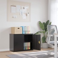 Ormarić za spise crni 90 x 40 x 70 cm čelični