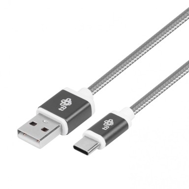 USB-C pleteni kabel 1,5 m, sivi