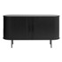 UNIQUE FURNITURE Crna niska komoda u dekoru hrasta s kliznim vratima, 140x76 cm Nola
