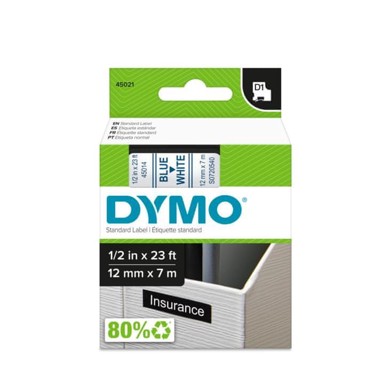 DYMO D1 Traka 12 mm × 7 m, bijela/plava