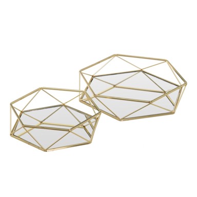 CASA SELECCIÓN Metalni ukrasni pladnjevi 2 kom ø 25 cm