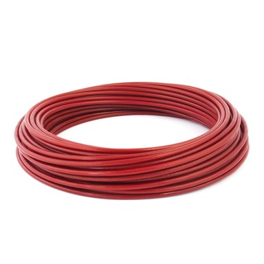 Čelično uže u PVC oplati, 2,5/5 mm, 15 m, pocinčano, crveno