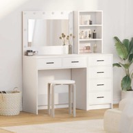 Toaletni stol, 78,5 x 41 x 135 cm, konstruirano drvo, bijela
