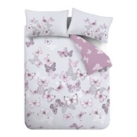 CATHERINE LANSFIELD Posteljina Scatter Butterfly za bračni/produženi krevet 230x220 cm ružičasta/svijetlo siva