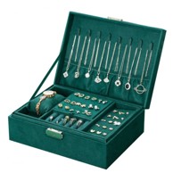 LIVEFY Kutija za nakit Amour, zeleno, velur, 24 x 17 x 11,5 cm