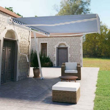 Samostojeća automatska tenda 500x350 cm, plava i bijela