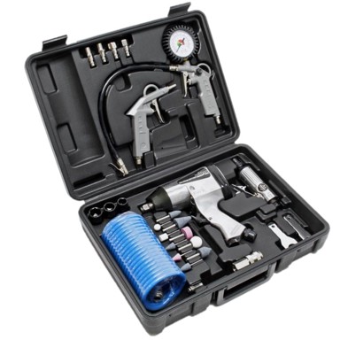 WILTEC Set pneumatskih alata, 27 dijelova, udarni odvijač, brusilica