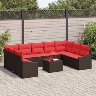 Set sofa 10 kom od poliratana, smeđi