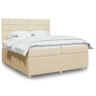 Boxspring krevet s oprugama i madracem, 200x200 cm, krem
