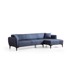 BALCAB HOME Plava kutna garnitura Belissimo, desni kut, 270x140x67 cm