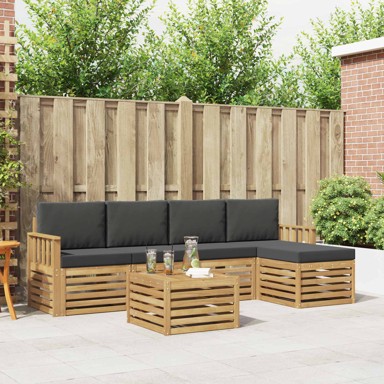 Set vanjskih sofa, 6 pcs, 59 x 59 x 37 cm, bijela i antracit
