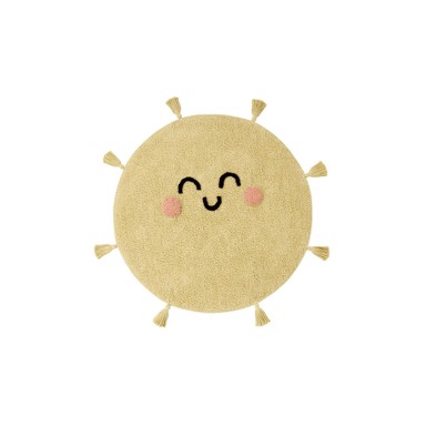 LORENA CANALS Žuti periv/ručno rađen pamučan dječji tepih ø100 cm You're My Sunshine 