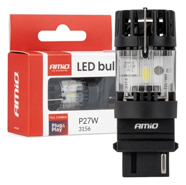 AMIO LED žarulja LumiTec 3156 P27W 12V Full CANBUS AMIO-04690, 1 kom, bijela
