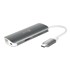 J5CREATE USB hub JCD383, USB-C, 3x USB-A, 1x USB-C, 1x HDMI, 1x RJ45, srebrni i bijeli