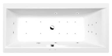 POLYSAN Cleo, hidromasažna kada, 160x70x48 cm, Attraction Hydro-Air, kromirana, bijela