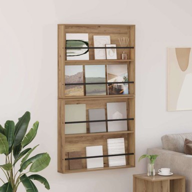 Polica za časopise, zidne 2 pcs 80 x 12 x 70 cm, umjetnički hrast