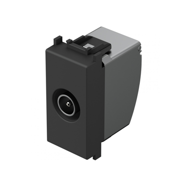 Utičnica TV-RAD-SAT završna, crna, 1M