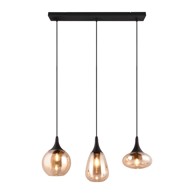 TRIO Crna/narančasta viseća svjetiljka sa staklenim sjenilom Lumina 
