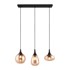 TRIO Crna/narančasta viseća svjetiljka sa staklenim sjenilom Lumina 
