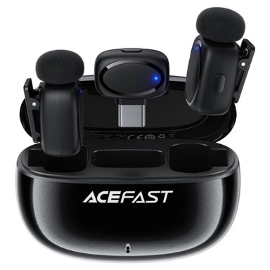 Bežični mikrofon Acefast R2, USB-C, 2 komada, crni