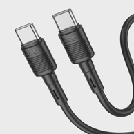 HOCO Kabel tip C na tip C, 60 W, 3 A, 1 m, crni