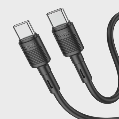 HOCO Kabel tip C na tip C, 60 W, 3 A, 1 m, crni
