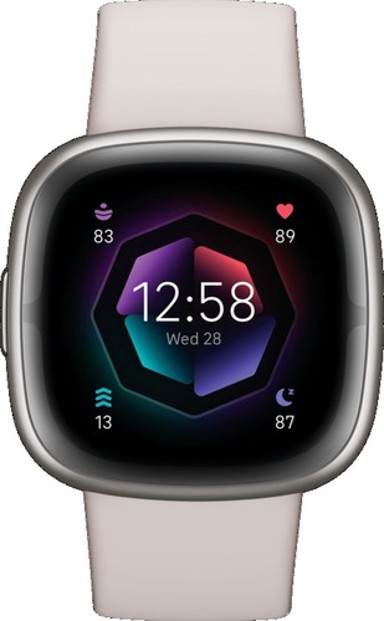 FITBIT Pametni sat Sense 2 Lunar bijela/platina