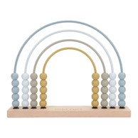 LITTLE DUTCH Abakus Drveno računalo Blue, drvena podloga, metalni lukovi, 27.5 x 6 cm, boje na bazi vode, dob 12m+