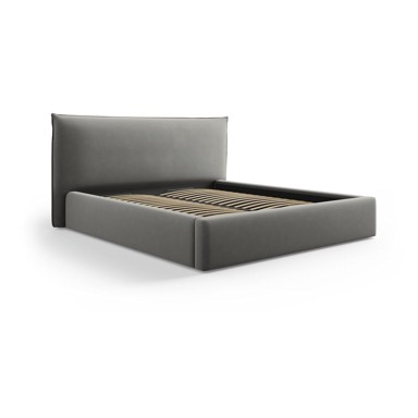 MILO CASA Tapecirani bračni krevet Elio 140x200 cm s podnicom i prostorom za pohranu, sivi