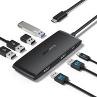 LEMORELE USB-C čvorište B0DZBM479R, priključna stanica, Dual HDMI 4K@60Hz, 4 x USB, PD 100 W