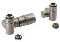 SAPHO Termostatski ventil kombinirani kutni lijevi, inox mat