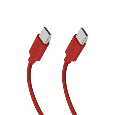 SBS USB-C na USB-C kabel TECABLETISSUETCCR, 1,5 m, 60 W, pleteni, crveni