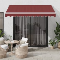 Tenda na ručno uvlačenje s led 300 x 250 cm, bordo