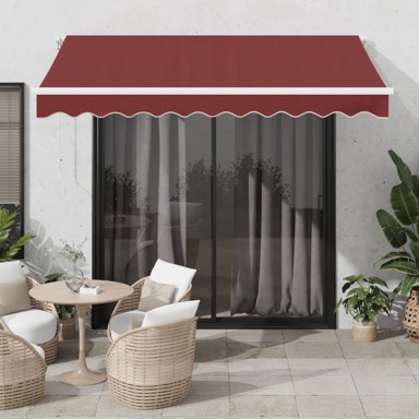 Tenda na ručno uvlačenje s led 300 x 250 cm, bordo