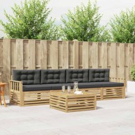 Set vanjskih sofa, 5-dijelni, masivno bagremovo drvo, bijela i antracit