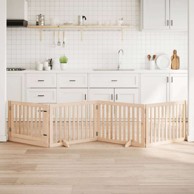 Vrata za pse s vratašcima 4 panela sklopiva 320 cm drvo topole 80 x 60 x 2 cm, prirodna