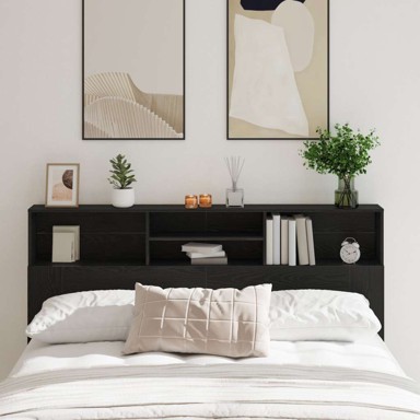 Okvir za krevet, 180 x 19 x 103. 5 cm, hrastovina, crna