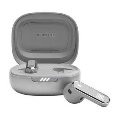 JBL Slušalice Live Flex, bežične, Bluetooth, ANC, in-ear, srebrne