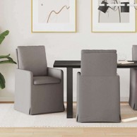 Blagovaonske stolice, 2 komada, 57 × 67 × 98 cm, tkanina, sivo-smeđe