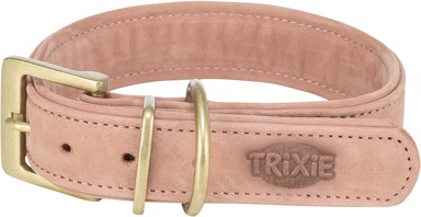 TRIXIE Ogrlica za pse Pure, kožna, M–L, 39–46 cm / 35 mm, roza