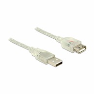DELOCK USB produžni kabel A-A 0,5 m dvostruko zaštićeni, prozirna
