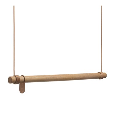 LIND DNA Zidni stalak za odjeću od punog hrasta u prirodnoj boji, 80x200x4 cm, Swing M