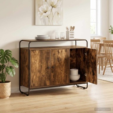 Komoda 102 x 35 x 75 cm od konstruiranog drva, dimljeni hrast